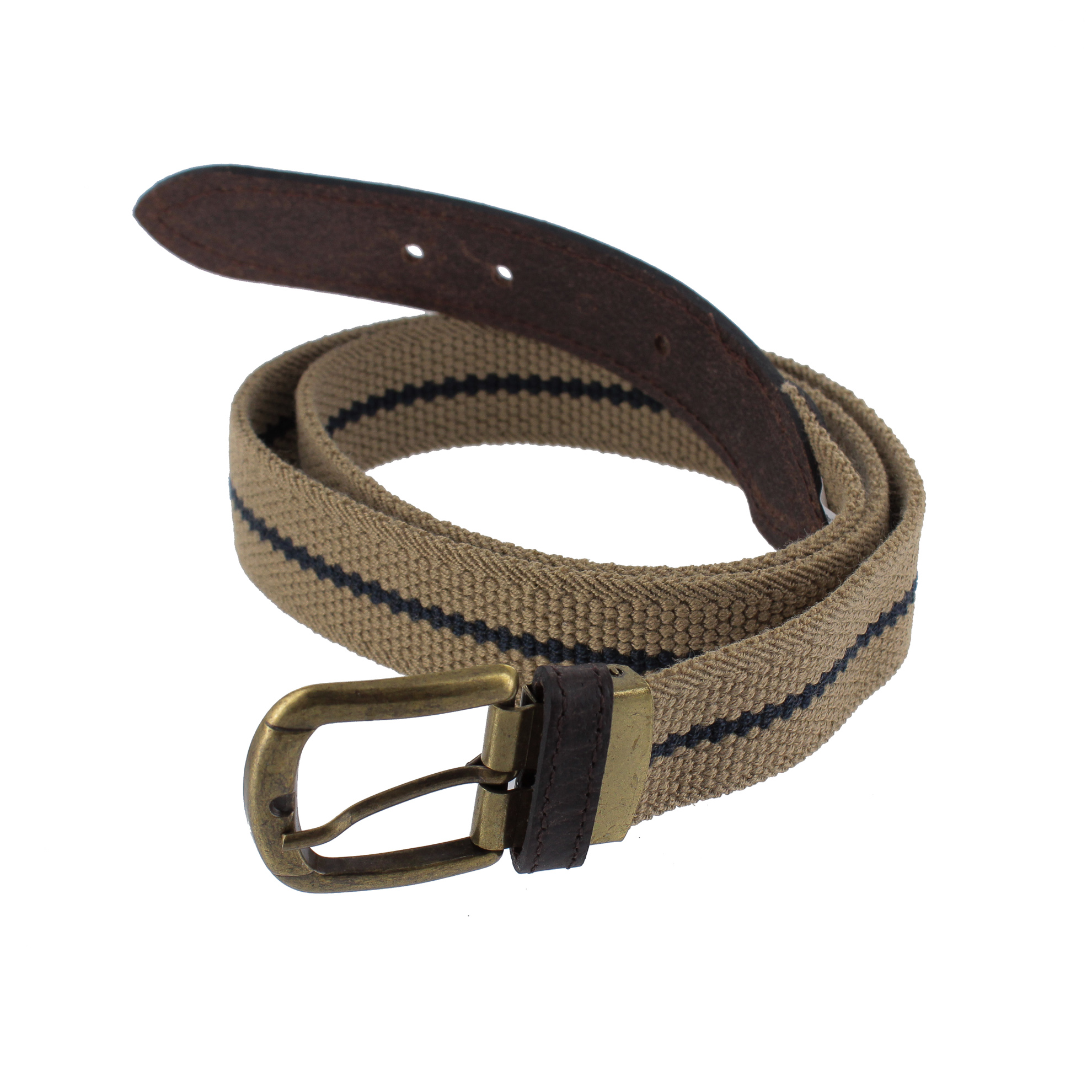Ceinture En Cuir Beige Industrie Du Cuir - Taille 90 Cm - Style Empreinte Animale - Femme